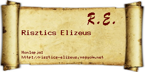 Risztics Elizeus névjegykártya